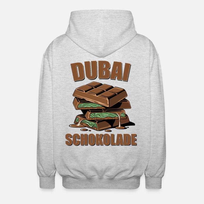 Dubai Schokolade - Unisex Kapuzenjacke - Hellgrau meliert