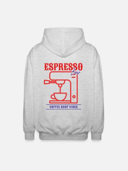 Espresso Bar Vibes - Unisex Kapuzenjacke - Hellgrau meliert