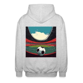 Stadium footballfor teams and clubs - Unisex Hooded Jacket - light heather grey - Back - AI Model Male 185 light (185cm)