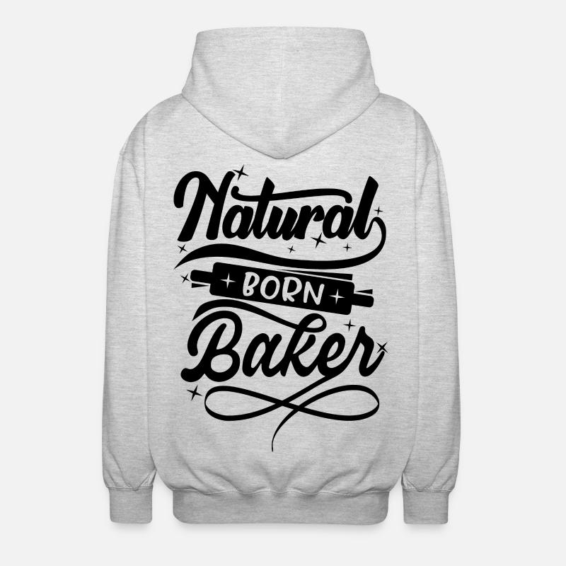 Natural born Baker - Unisex Kapuzenjacke - Hellgrau meliert