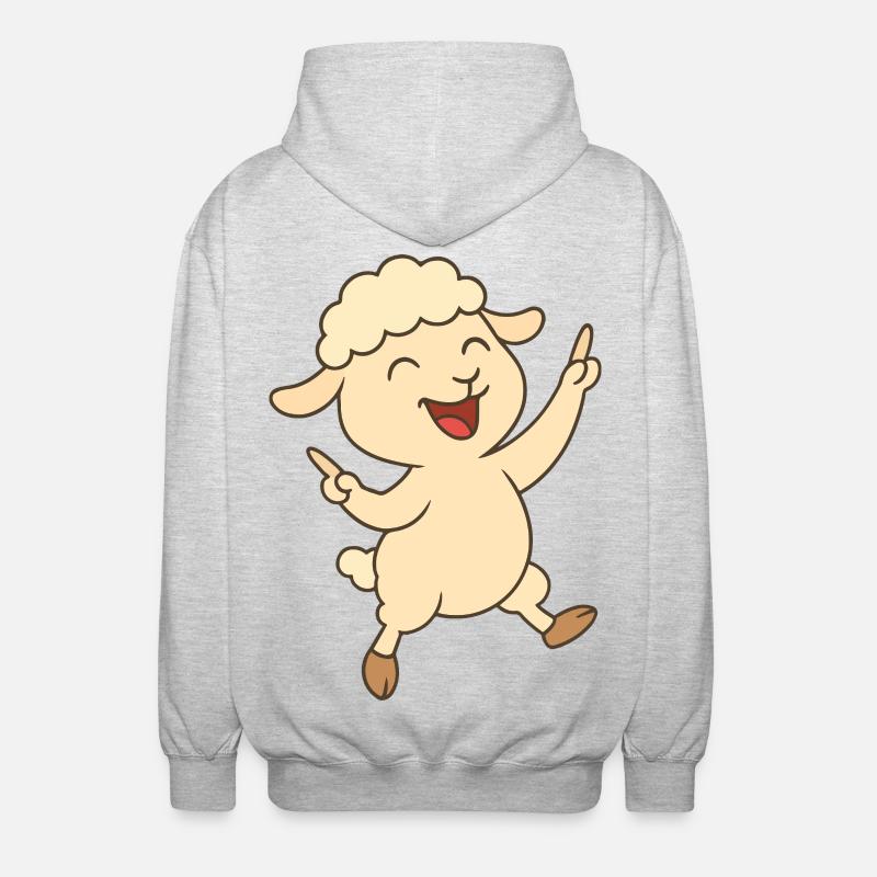 Tanzendes Lämmchen - Unisex Kapuzenjacke - Hellgrau meliert