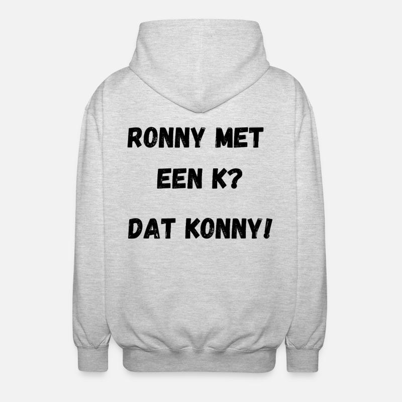 Ronny mit einem K - Unisex Kapuzenjacke - Hellgrau meliert