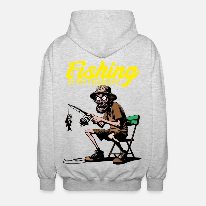 FishingTherapy - Unisex Kapuzenjacke - Hellgrau meliert