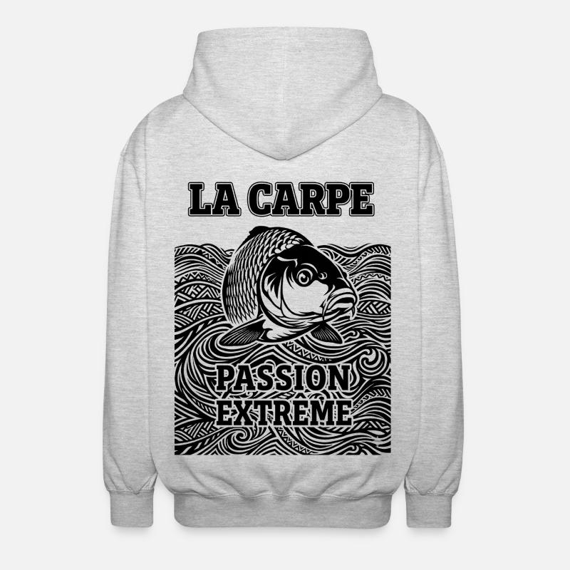 La Carpe Passion Extrême - Veste à capuche unisexe - gris clair chiné