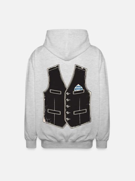 Trachten Ersatz - Unisex Kapuzenjacke - Hellgrau meliert