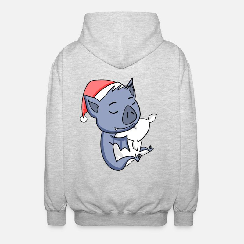 Noël des chauves-souris - Veste à capuche unisexe - gris clair chiné