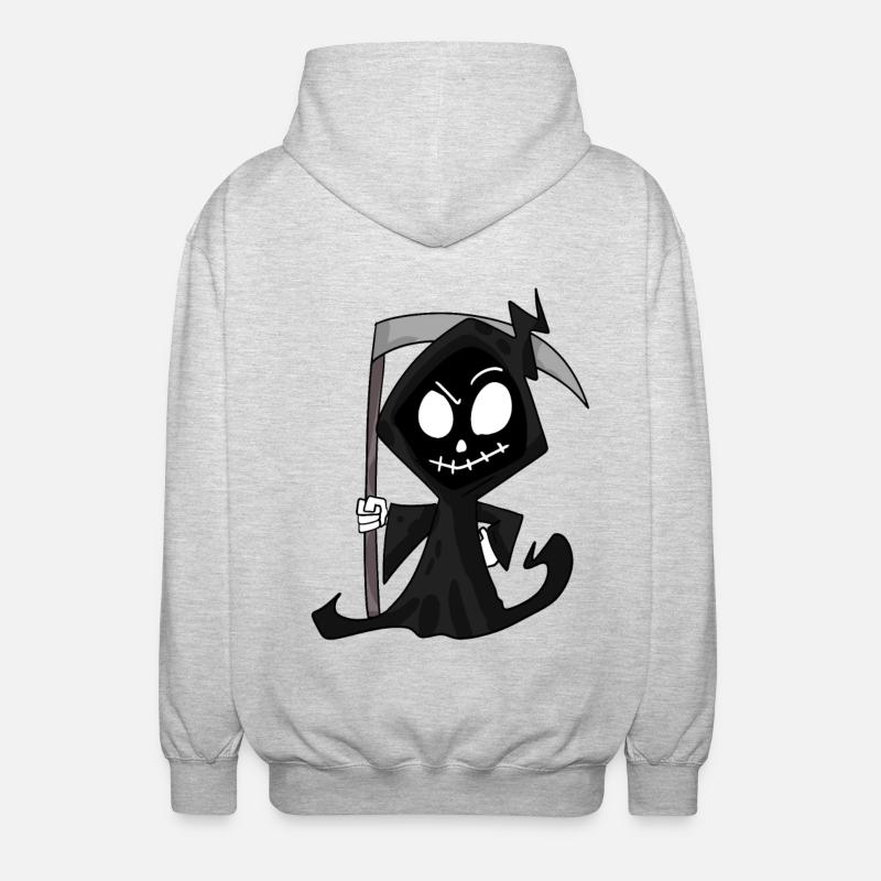 Grim Reaper with Scythe - Halloween - Unisex Hooded Jacket - light heather grey