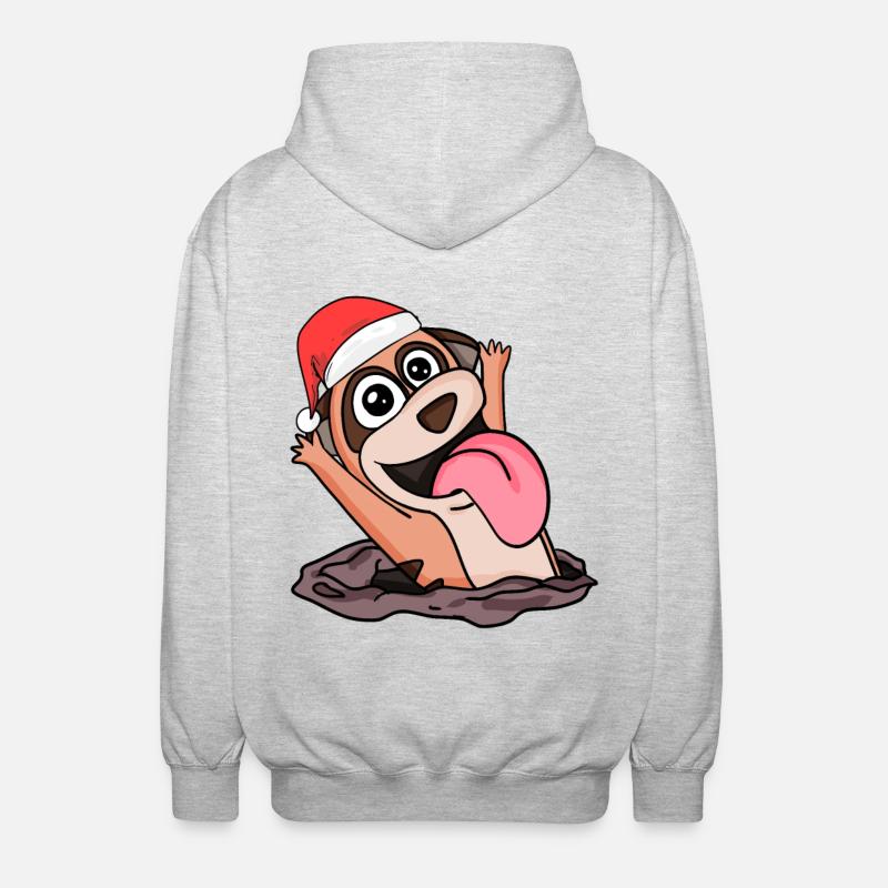 Noël de suricate - Veste à capuche unisexe - gris clair chiné