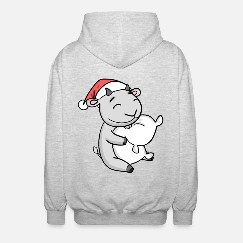 Chèvre Mignon Fatigué Noël - Veste à capuche unisexe - gris clair chiné