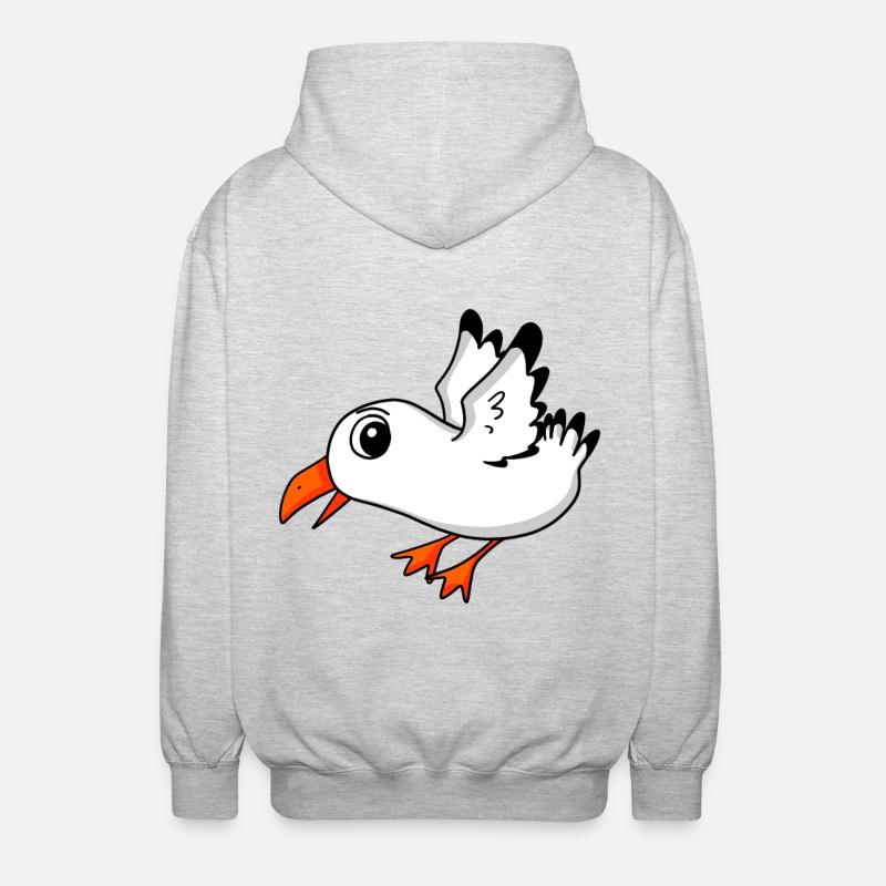 Möwe Vogel - Unisex Kapuzenjacke - Hellgrau meliert