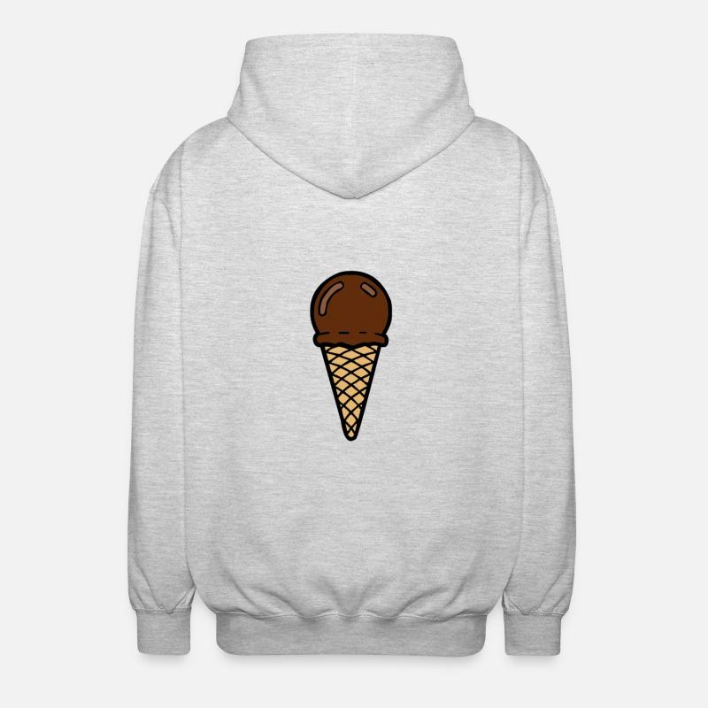 Eis mit Schoko im Sommer - Unisex Kapuzenjacke - Hellgrau meliert