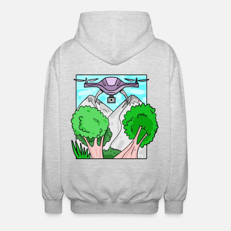 Drone Drone Drones - Unisex Hooded Jacket - light heather grey