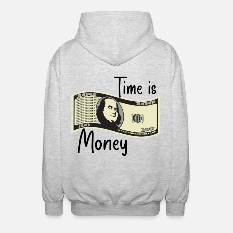 Le temps, c’est de l’argent - Veste à capuche unisexe - gris clair chiné
