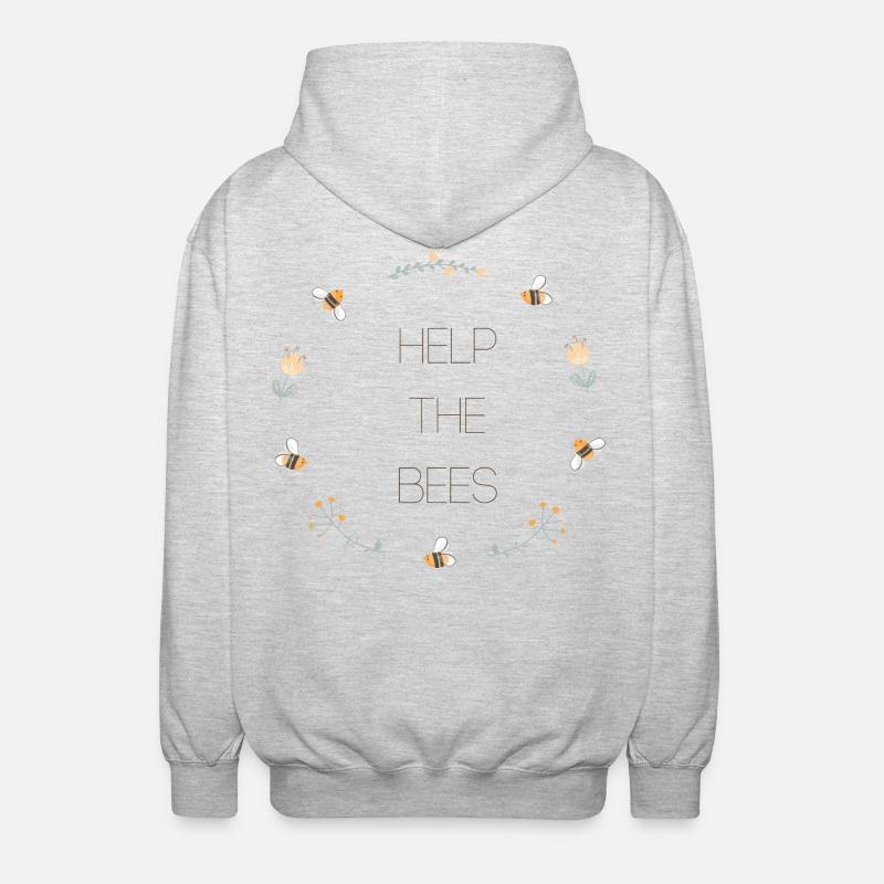 HelpTheBees - Unisex Kapuzenjacke - Hellgrau meliert
