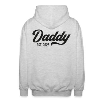Papa Est 2025 - Unisex Kapuzenjacke - Hellgrau meliert - Hinten - AI Model Male 185 light (185cm)