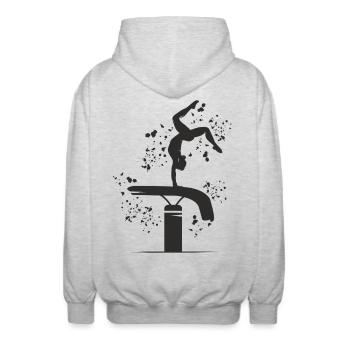 Kunstturner Kunstturnen Sprungpferd Sprungtisch - Unisex Kapuzenjacke - Hellgrau meliert - Hinten - AI Model Male 185 light (185cm)