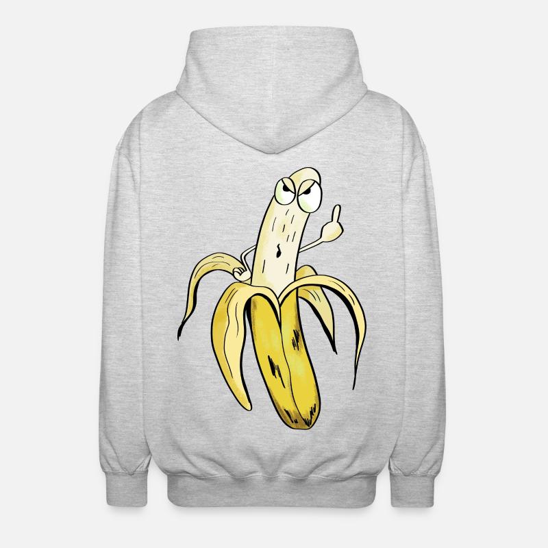 Alles Banane - Obst Comic - Unisex Kapuzenjacke - Hellgrau meliert