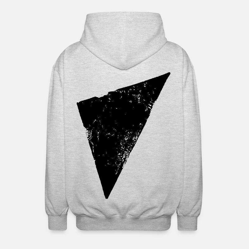Trekant | Polygon | Trekant - Unisex hættejakke. - lysegrå meleret