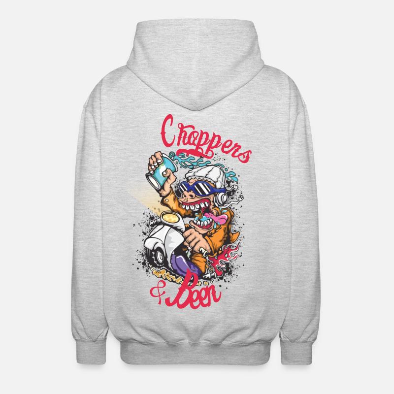 Choppers Crew Affe Roller - Unisex Kapuzenjacke - Hellgrau meliert