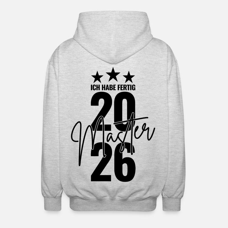 Master 2026 Ich habe fertig - Unisex Kapuzenjacke - Hellgrau meliert
