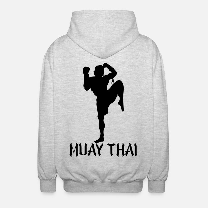 muay thai gift shirt - Unisex Hooded Jacket - light heather grey