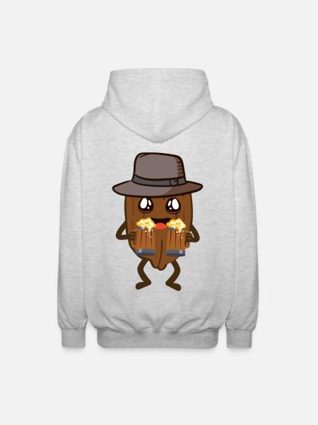 walnut - Unisex Hooded Jacket - light heather grey