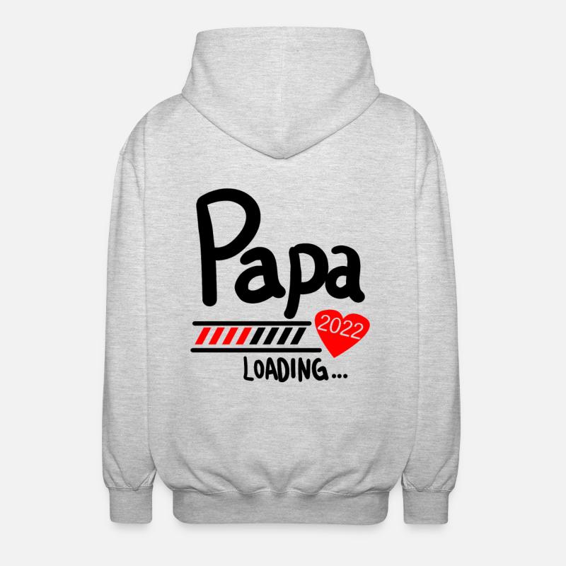 Papa Loading 2022 - Unisex Kapuzenjacke - Hellgrau meliert