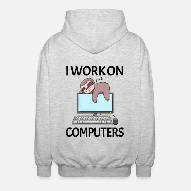 Computer Nerd Programmierer Herren Geschenk - Unisex Kapuzenjacke - Hellgrau meliert