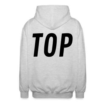 TOP Gift - Unisex Hooded Jacket - light heather grey - Back - AI Model Male 185 light (185cm)