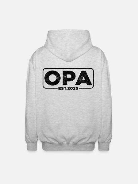 Opa 2025 - Unisex Kapuzenjacke - Hellgrau meliert