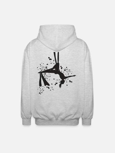 Paño vertical Acrobacias aéreas Seda aérea - Chaqueta unisex con capucha. - gris claro jaspeado