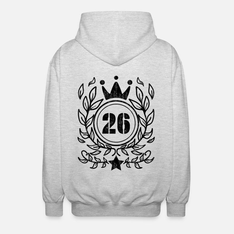 26 years old crown - Unisex Hooded Jacket - light heather grey