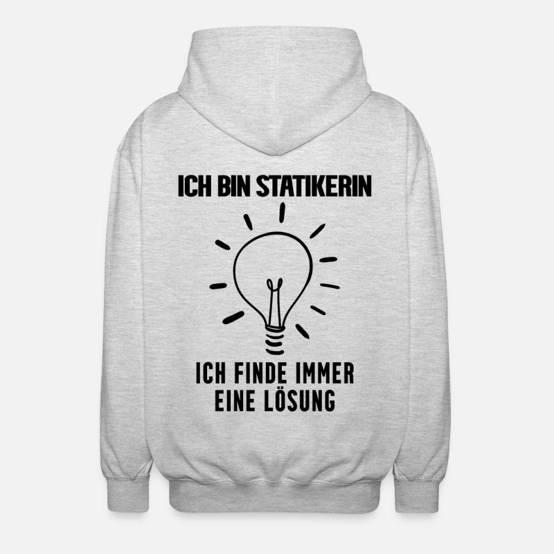 Statikerin Beruf Ausbildung - Unisex Kapuzenjacke - Hellgrau meliert
