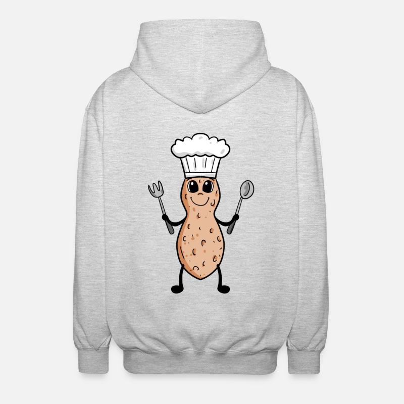 Peanut Chef Cooking Restaurant Cadeau - Veste à capuche unisexe - gris clair chiné