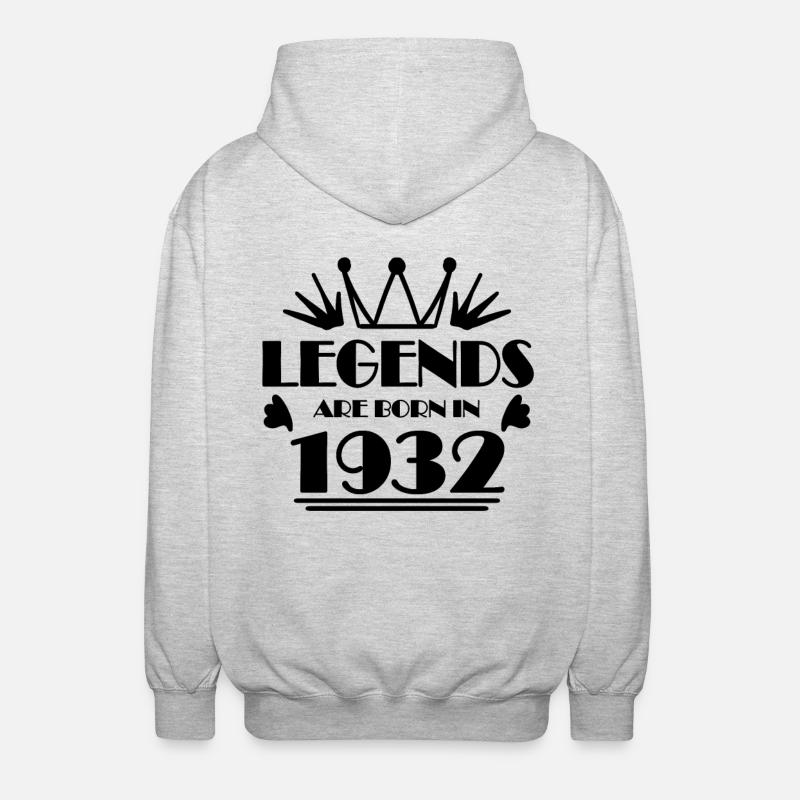 1932 - Né en 1932 - Veste à capuche unisexe - gris clair chiné