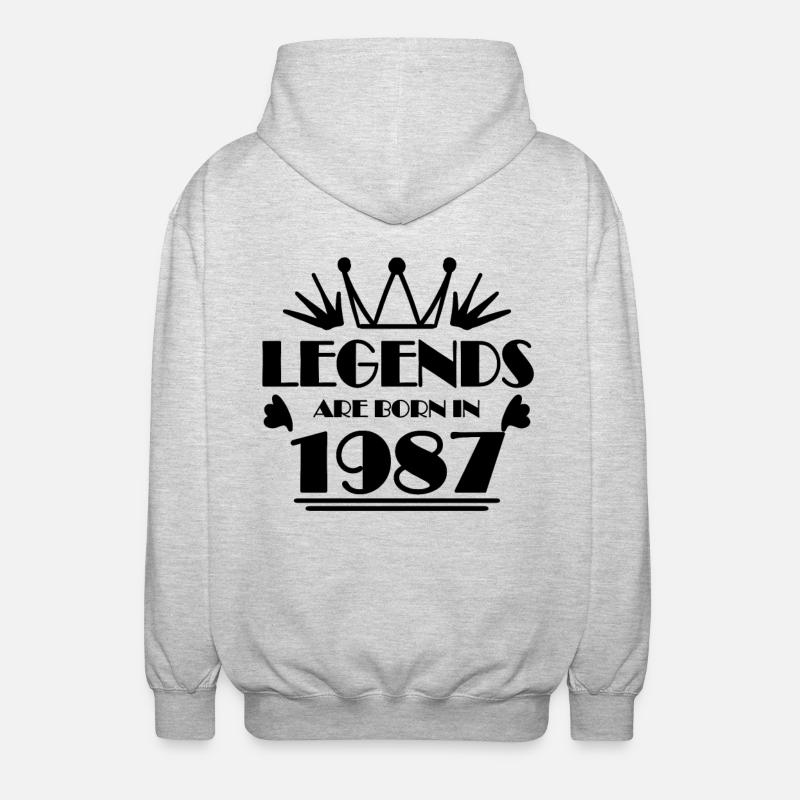 1987 - Né en 1987 - Veste à capuche unisexe - gris clair chiné
