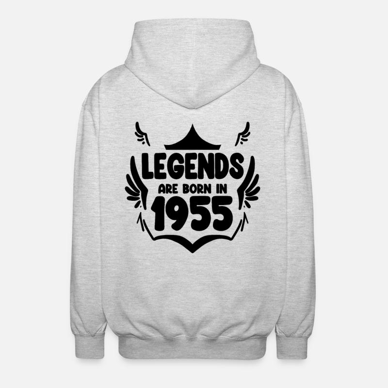 1955 - Born 1955 - Unisex Hooded Jacket - light heather grey
