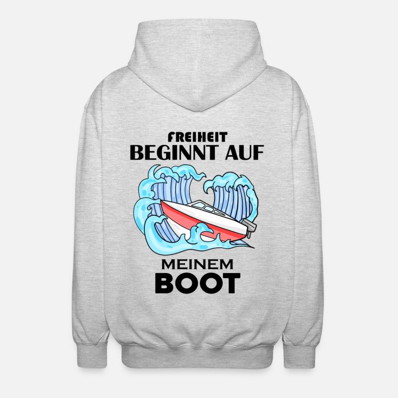 Boot Spruch Geschenk - Unisex Kapuzenjacke - Hellgrau meliert