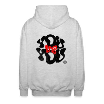 You vs You - Unisex Kapuzenjacke - Hellgrau meliert - Hinten - AI Model Male 185 light (185cm)