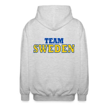 Schweden - Unisex Kapuzenjacke - Hellgrau meliert - Hinten - AI Model Male 185 light (185cm)