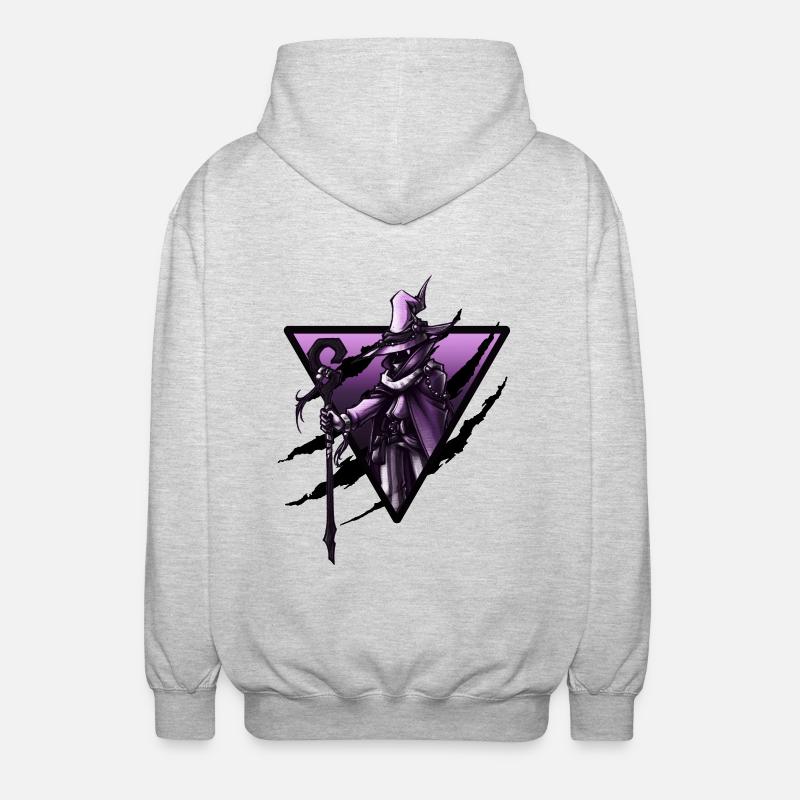 black mage triangle - Unisex Hooded Jacket - light heather grey