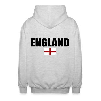 angleterre - Veste à capuche unisexe - gris clair chiné - Dos - AI Model Male 185 light (185cm)