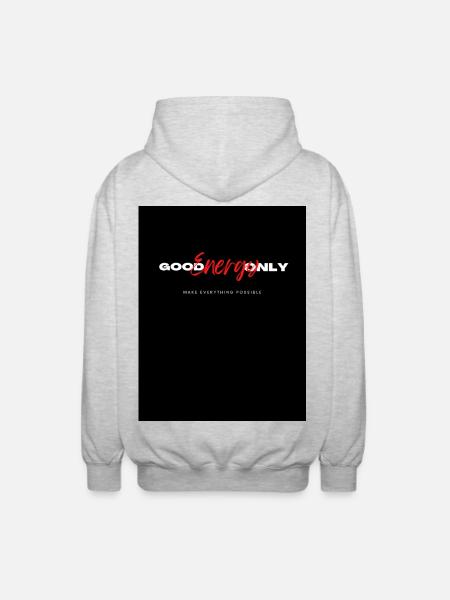 Énergie Positive Motivation Graphisme - Veste à capuche unisexe - gris clair chiné