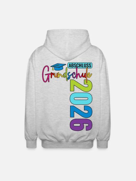 Abschluss Grundschule 2026 - Unisex Kapuzenjacke - Hellgrau meliert