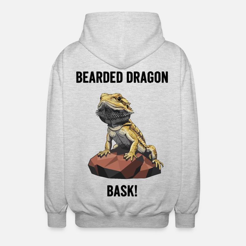 Agame Bearded Lizard Bask Bearded Dragon - Unisex Hooded Jacket - light heather grey