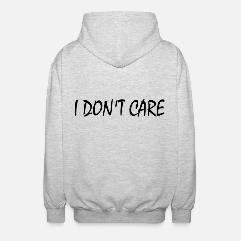 I dont care - Veste à capuche unisexe - gris clair chiné