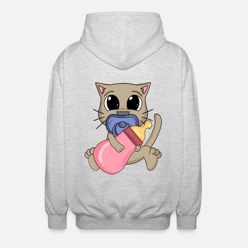 Motif de bébé chat - Veste à capuche unisexe - gris clair chiné