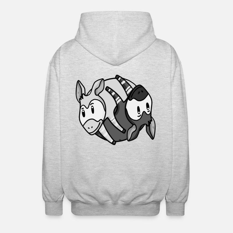 Yin Yang Okapi - Unisex Kapuzenjacke - Hellgrau meliert