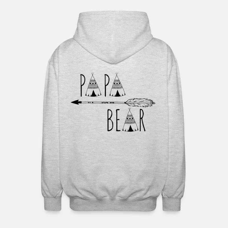 Papa Ours - Veste à capuche unisexe - gris clair chiné