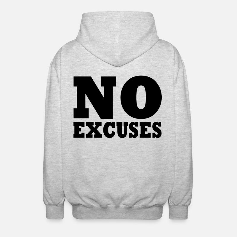 No excuses - Unisex Kapuzenjacke - Hellgrau meliert